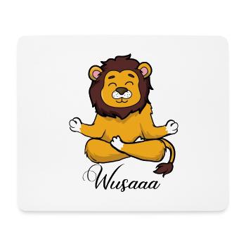 Auszeit Durchatmen Wusaaa Löwe - Mousepad (Querformat) - Weiß - Vorne