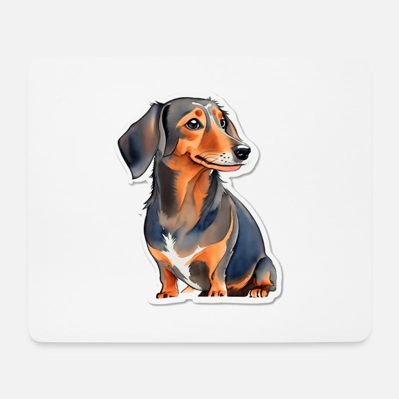Dackel - Mousepad (Querformat) - Weiß