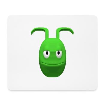 Fröhlicher grüner Alien mit Antennen - Mousepad (Querformat) - Weiß - Vorne