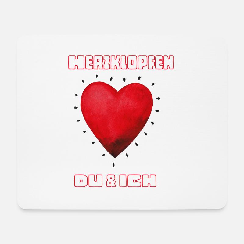 Herzklopfen - Mousepad (Querformat) - Weiß