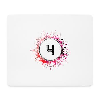 4 Zahl Klecks - Mousepad (Querformat) - Weiß - Vorne