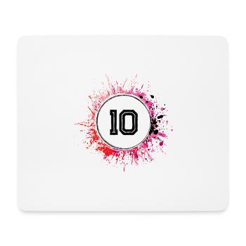 10 Zahl Klecks - Mousepad (Querformat) - Weiß - Vorne