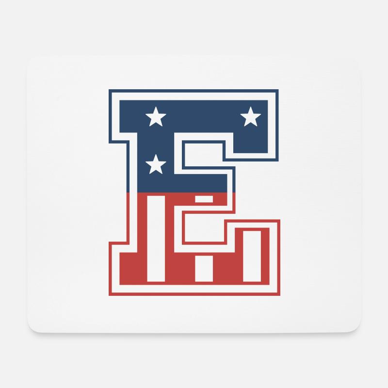 Buchstabe E USA - Mousepad (Querformat) - Weiß