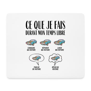 Ce que je fais durant mon temps libre Voiture - Tapis de souris (format paysage) - blanc - Devant
