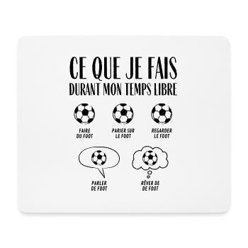 Ce que je fais durant mon temps libre Foot - Tapis de souris (format paysage) - blanc - Devant