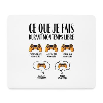 Ce que je fais durant mon temps libre Jeux vidéo - Tapis de souris (format paysage) - blanc - Devant