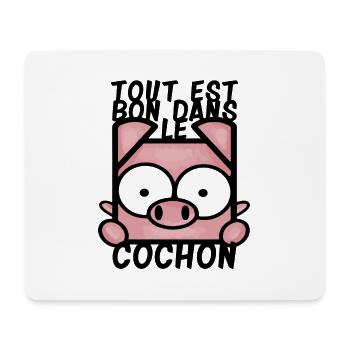 Tout est bon dans le cochon - Tapis de souris (format paysage) - blanc - Devant