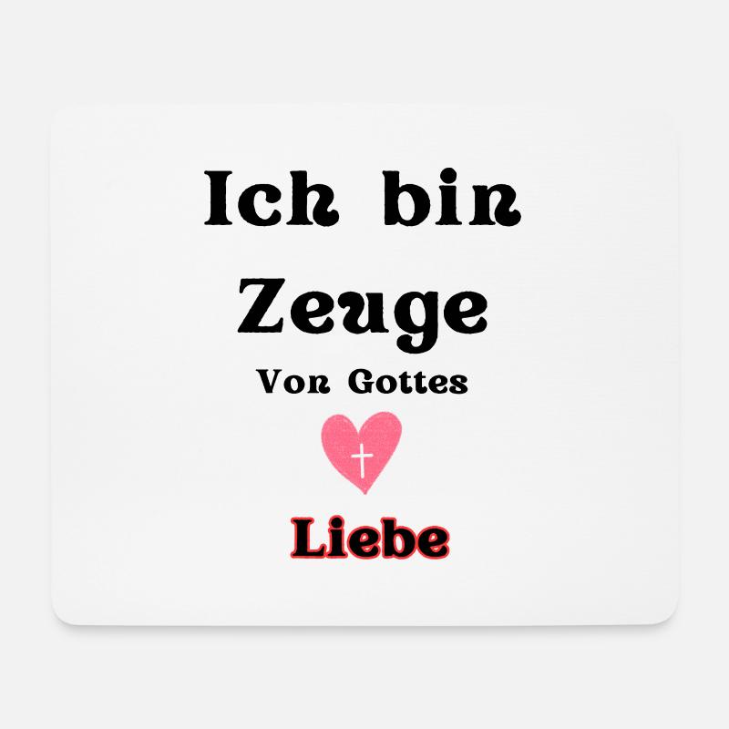 Herz mit Kreuz für Liebe und Glauben - Mousepad (Querformat) - Weiß