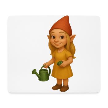 Zwergin mit Gießkanne - Mousepad (Querformat) - Weiß - Vorne