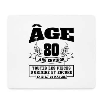 âge 80 ans environ - Tapis de souris (format paysage) - blanc - Devant
