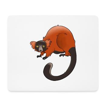 Rufous vari, Lemur oder nichts - Mousepad (Querformat) - Weiß - Vorne