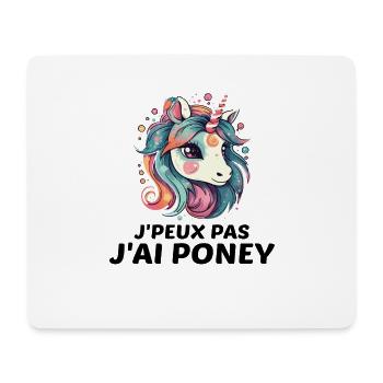 Ich kann nicht, ich habe ein Pony - Mousepad (Querformat) - Weiß - Vorne