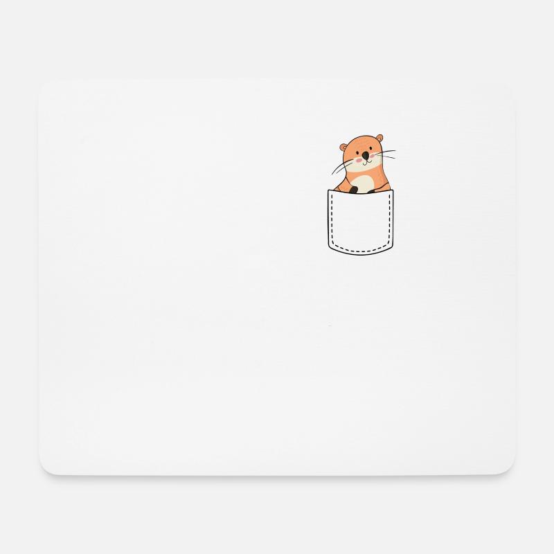 Otter - Mousepad (Querformat) - Weiß