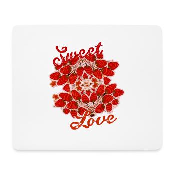 sweet love,erdbeeren,erdbeere,rot,beeren,love - Mousepad (Querformat) - Weiß - Vorne