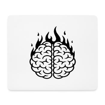 Burning Brain - Brain Mental Health Logo - Mouse Pad (horizontal) - white - Front
