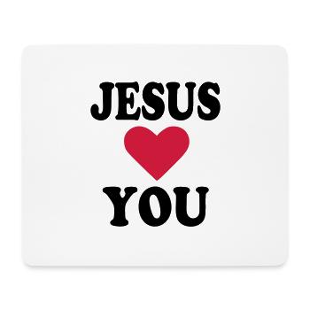 Jesus - Tapis de souris (format paysage) - blanc - Devant