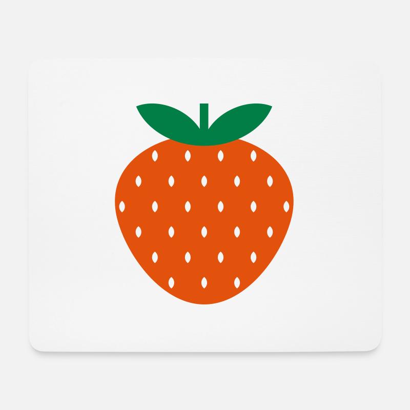 Erdbeere - Mousepad (Querformat) - Weiß