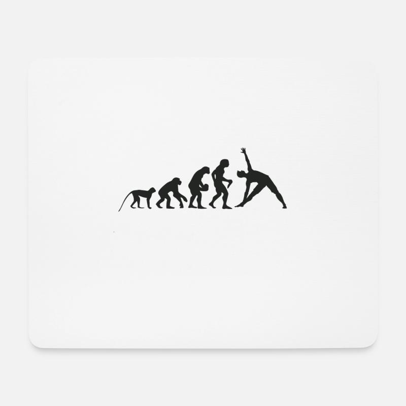 Evolution Yoga - Mousepad (Querformat) - Weiß