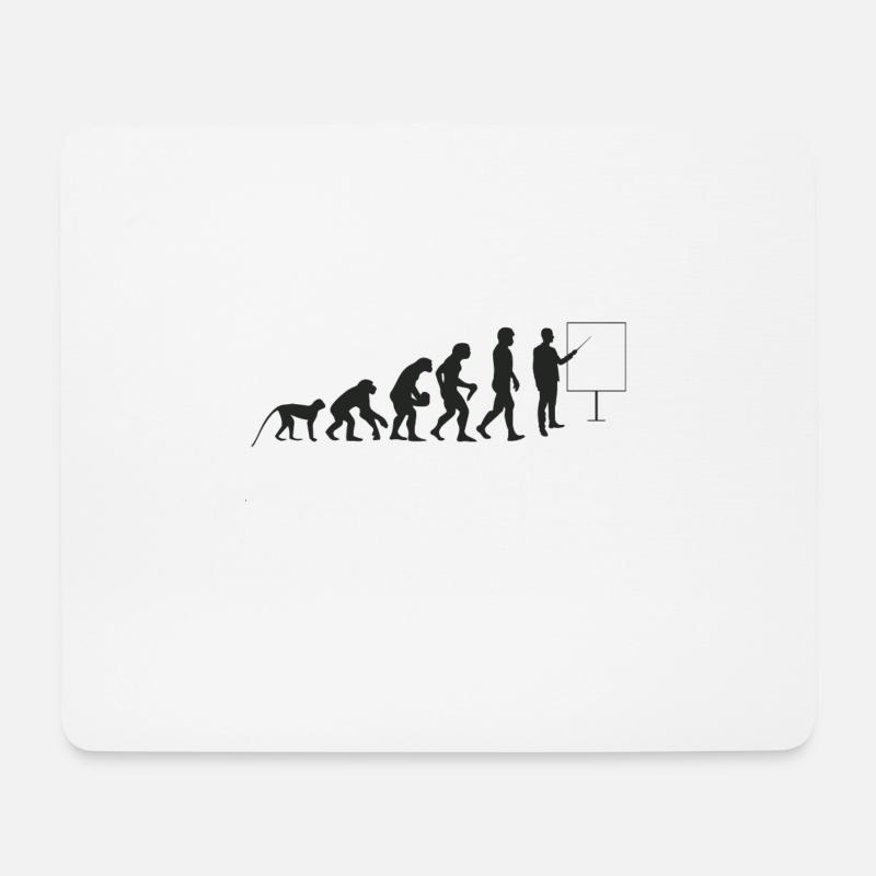 Lehrer Evolution - Mousepad (Querformat) - Weiß