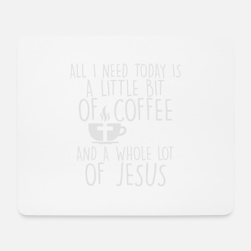 COFFE JESUS - Mouse Pad (horizontal) - white