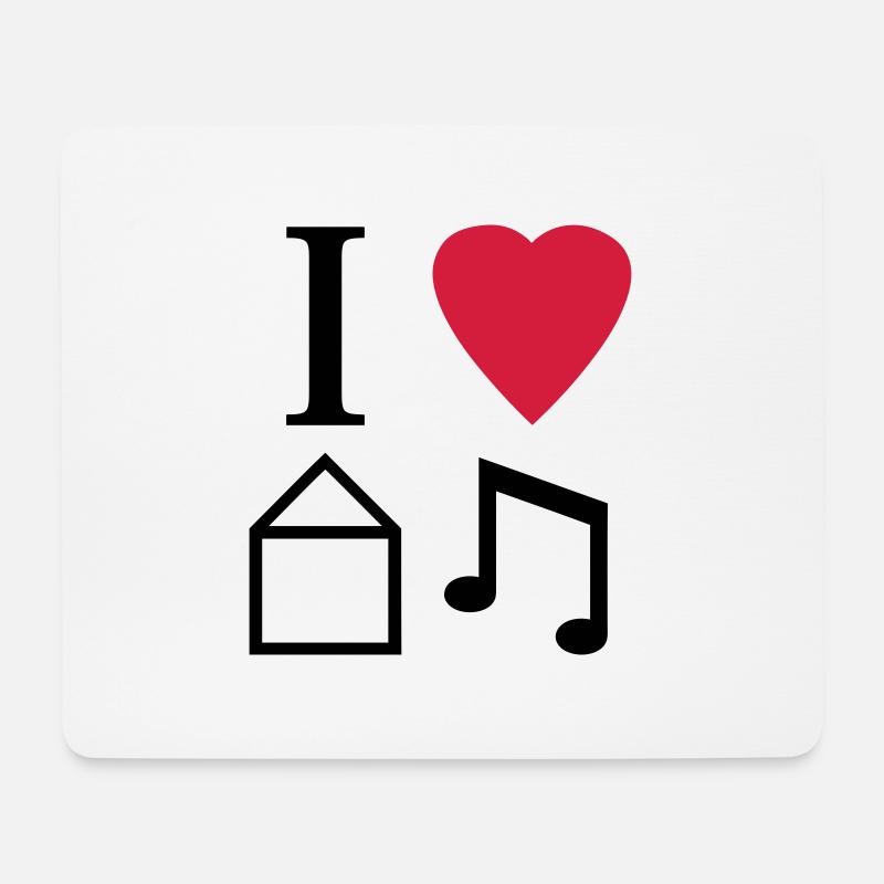 I Love House Music - Mousepad (Querformat) - Weiß