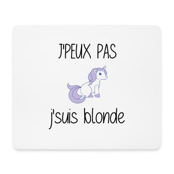 j'peux pas j'suis blonde - Tapis de souris (format paysage) - blanc - Devant