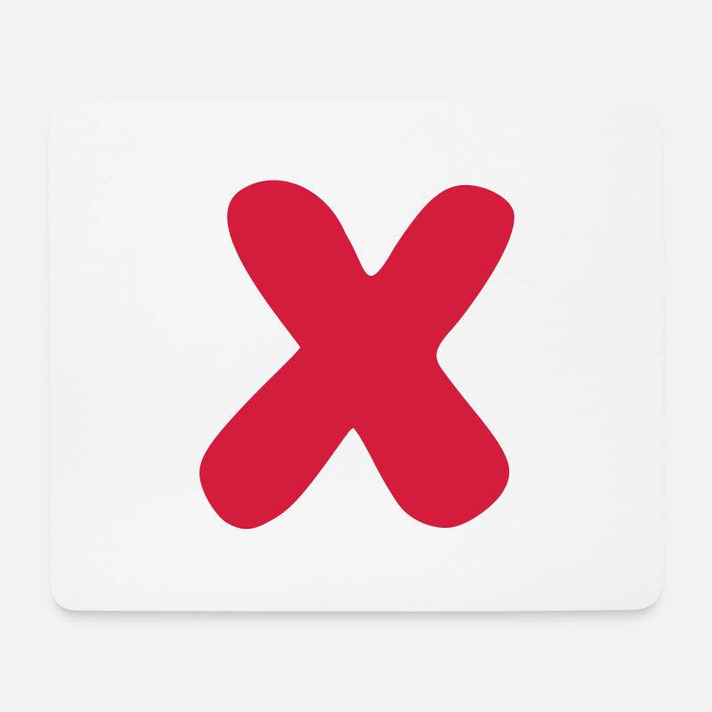 x Kreuz Statement Icon - Mousepad (Querformat) - Weiß