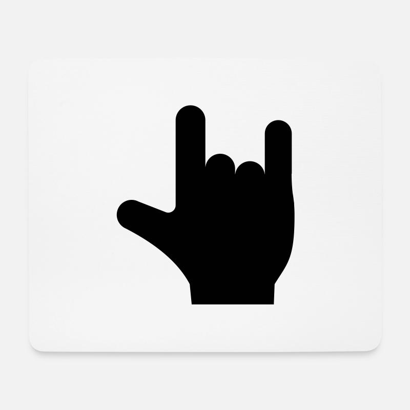 Rock n Roll Hand - Mousepad (Querformat) - Weiß