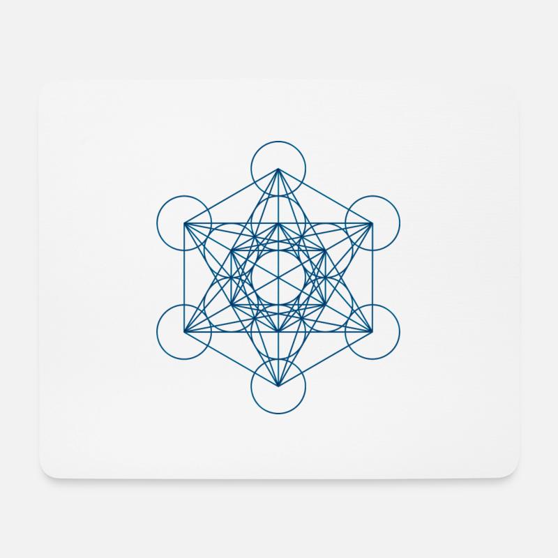 METATRONS WÜRFEL - blau - Mousepad (Querformat) - Weiß