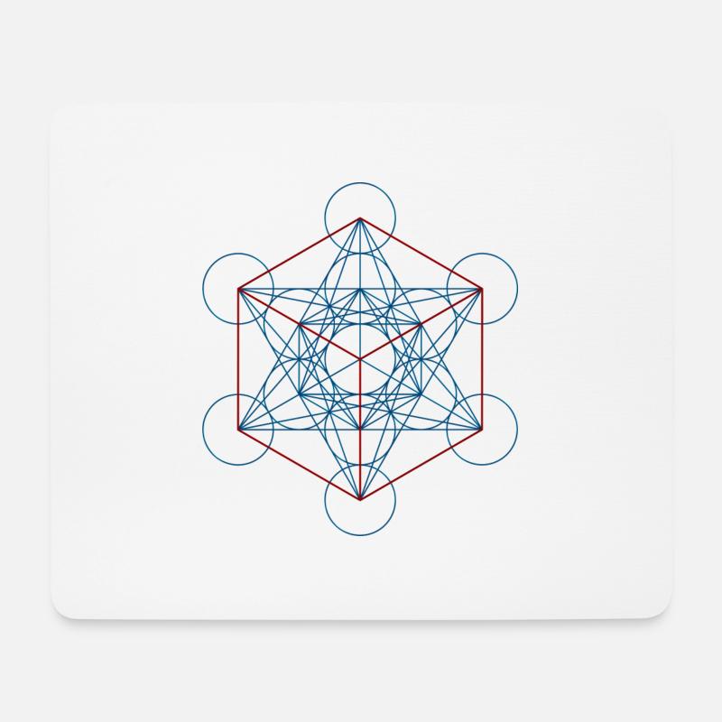 METATRONS WÜRFEL - blau rot - Mousepad (Querformat) - Weiß