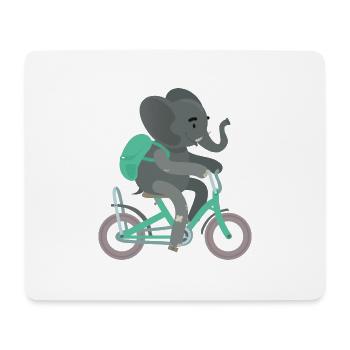 Backpack elephant bike training kita - Mouse Pad (horizontal) - white - Front