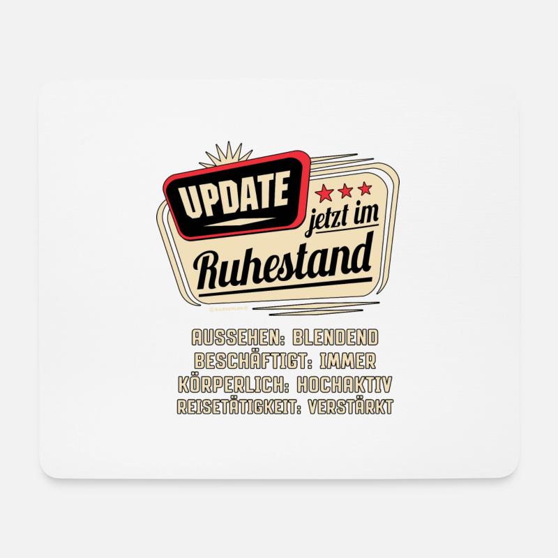 Update im Ruhestand. Blendend hochaktiv 60ter - Mousepad (Querformat) - Weiß