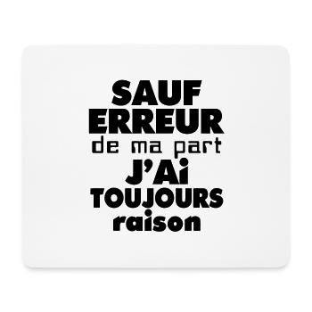Except error always jai reason (1c) - Mouse Pad (horizontal) - white - Front
