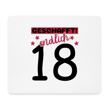 endlich 18 geschafft! - Mousepad (Querformat) - Weiß - Vorne