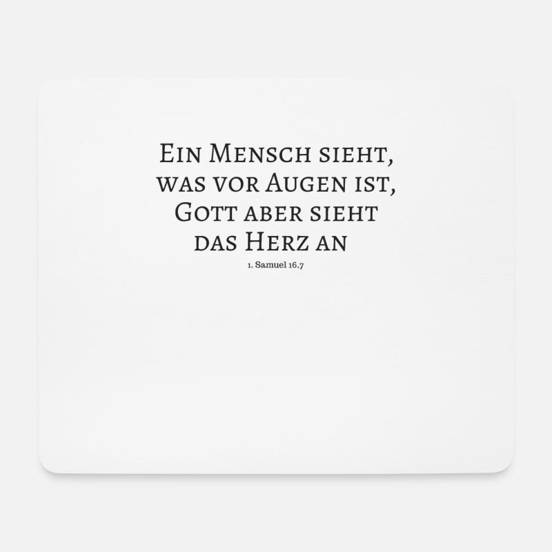 Mensch, Augen, Gott, Herz, Bibelvers, Glaube, Herr - Mousepad (Querformat) - Weiß