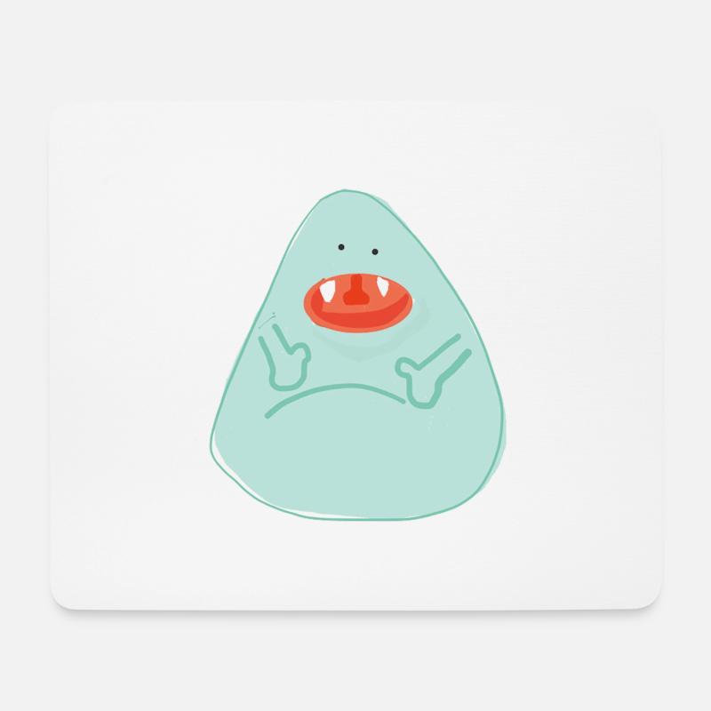 Kleines grünes Monster - Mousepad (Querformat) - Weiß