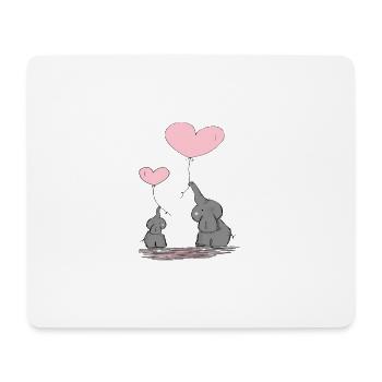 elephant love - Mouse Pad (horizontal) - white - Front