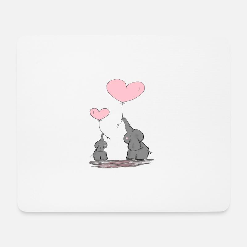 elephant love - Mouse Pad (horizontal) - white