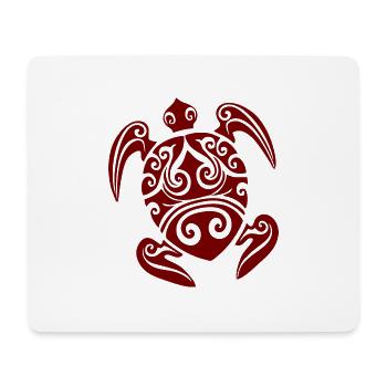 Maori turtle red tattoo - Mouse Pad (horizontal) - white - Front