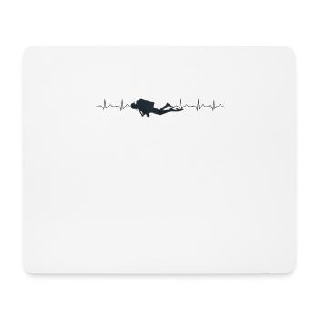 Diver - Diving - Diver - Heartbeat - Mouse Pad (horizontal) - white - Front