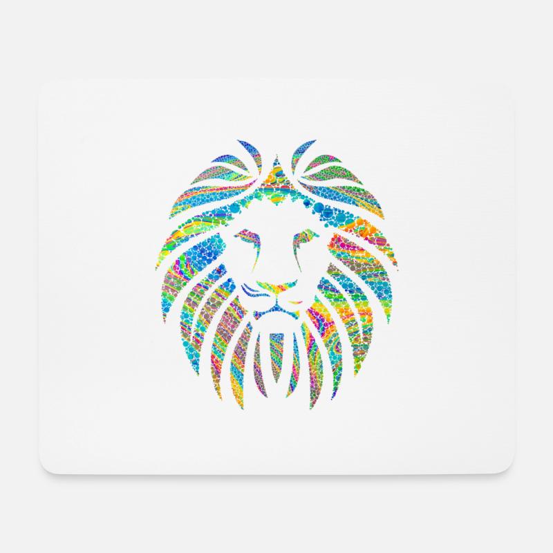 Löwe - Mousepad (Querformat) - Weiß