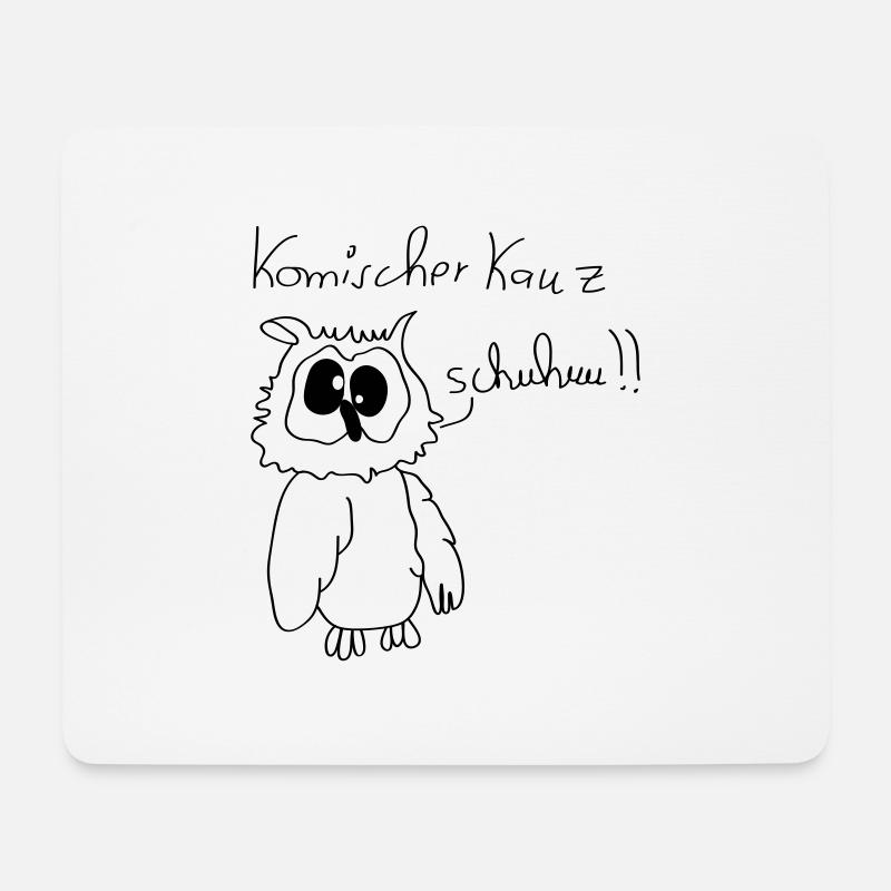 Komischer Kauz Schuhuu - Mousepad (Querformat) - Weiß