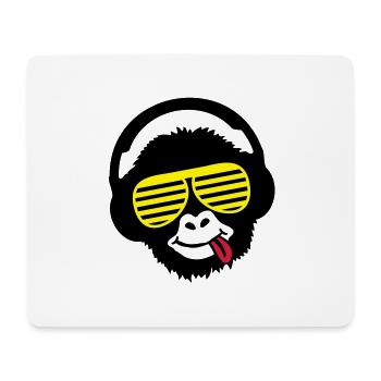 monkey_listen_music_pp3 - Mousepad (Querformat) - Weiß - Vorne