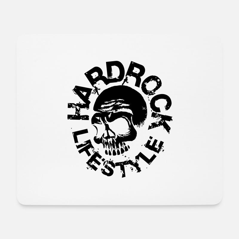 Totenkopf Hardrock lifestyle - Mousepad (Querformat) - Weiß