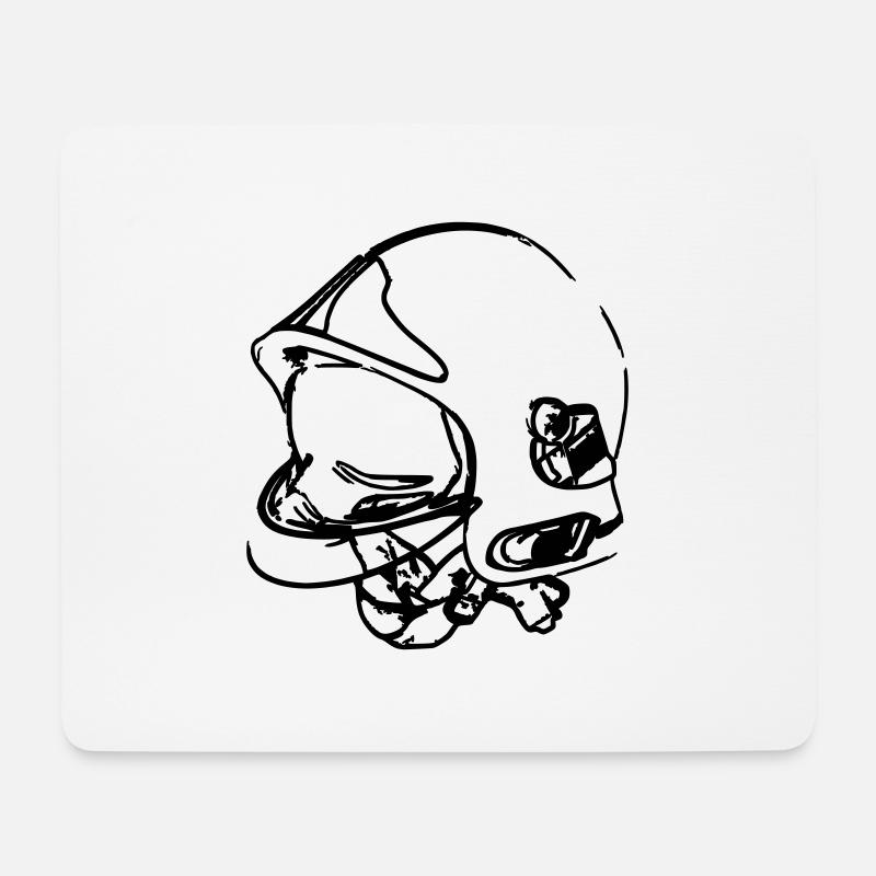 casque de pompier - Tapis de souris (format paysage) - blanc