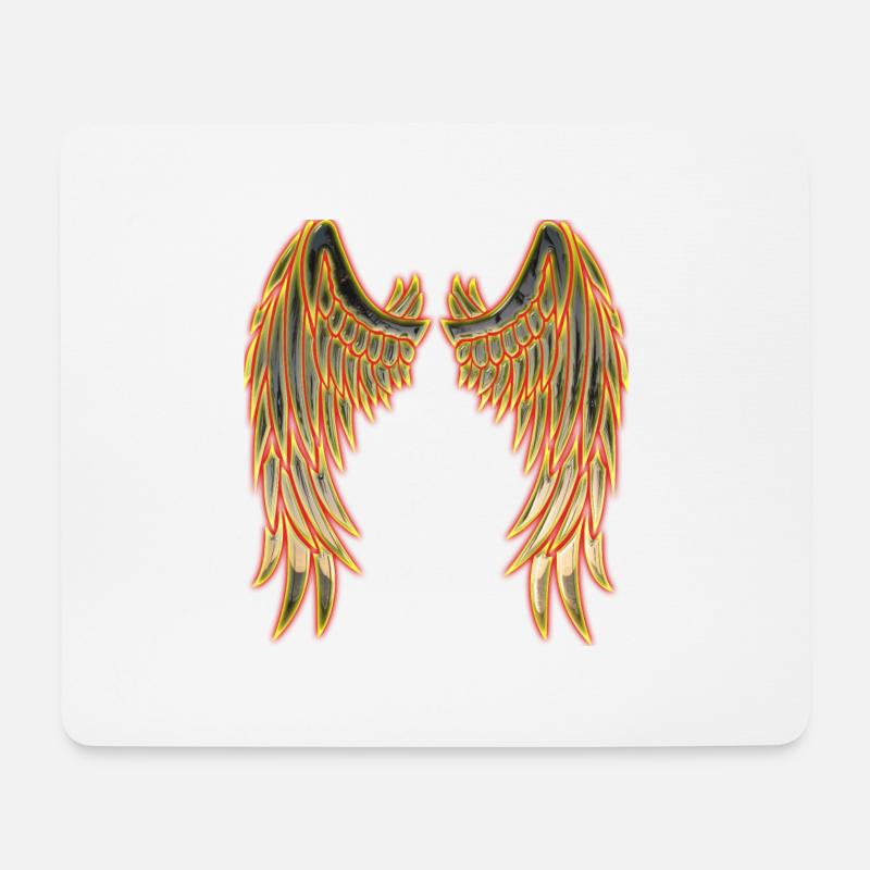 Angel gold wings - Mousepad (Querformat) - Weiß