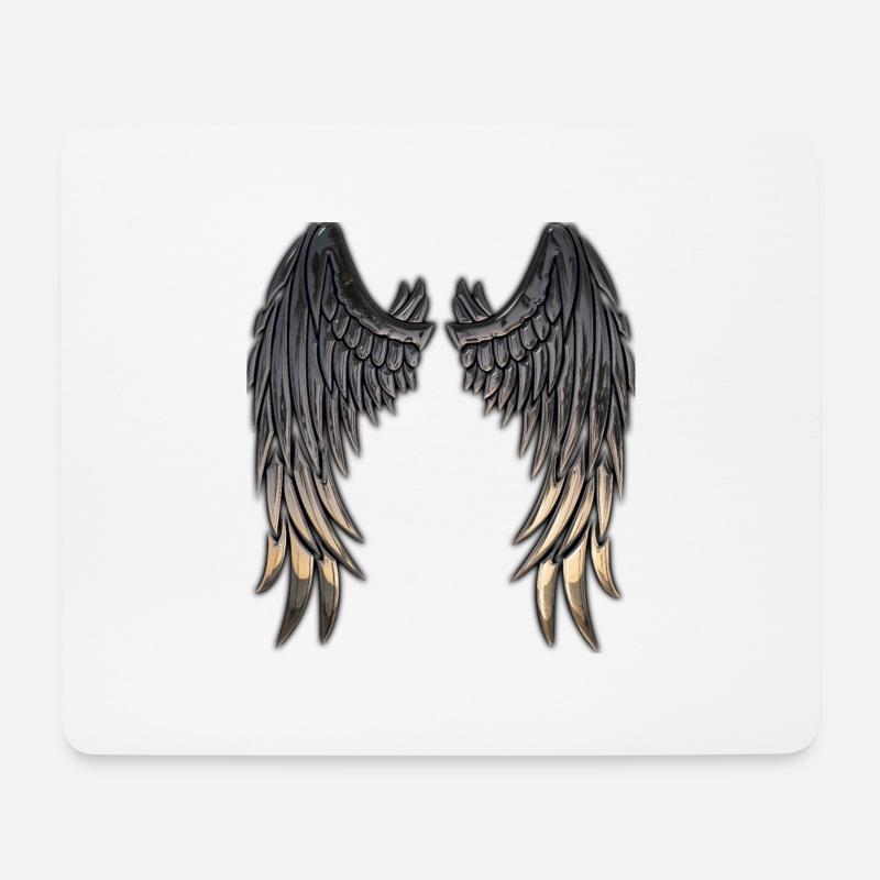 Angel raven wings - Mousepad (Querformat) - Weiß