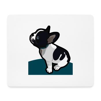 Bouledogue français - Tapis de souris (format paysage) - blanc - Devant