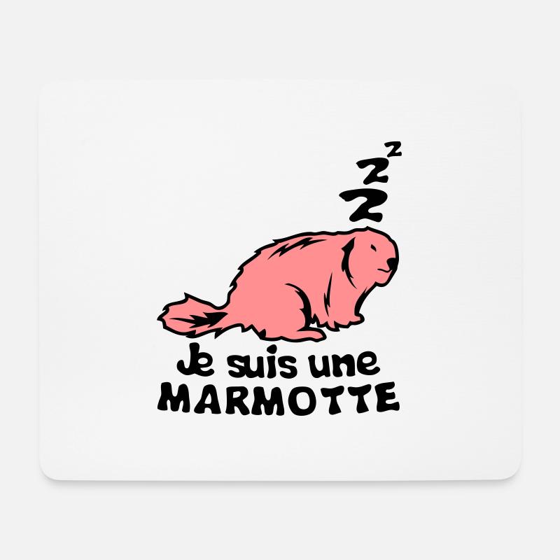 je suis une marmotte animal expression - Tapis de souris (format paysage) - blanc