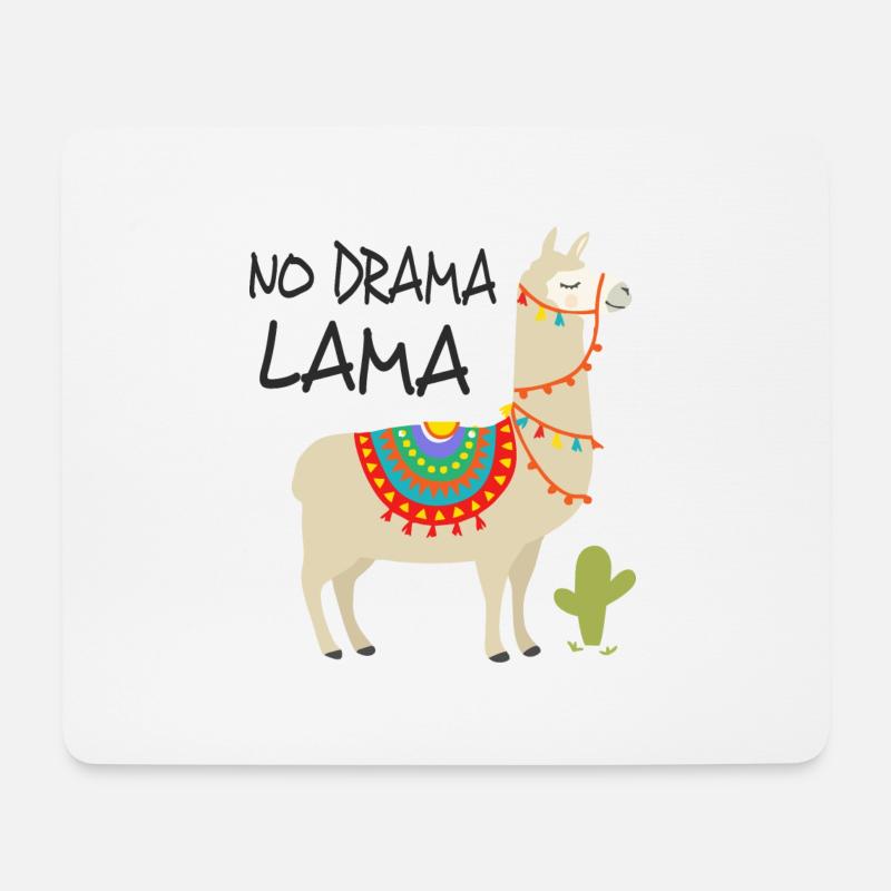 Drama Lama 1 - Mousepad (Querformat) - Weiß